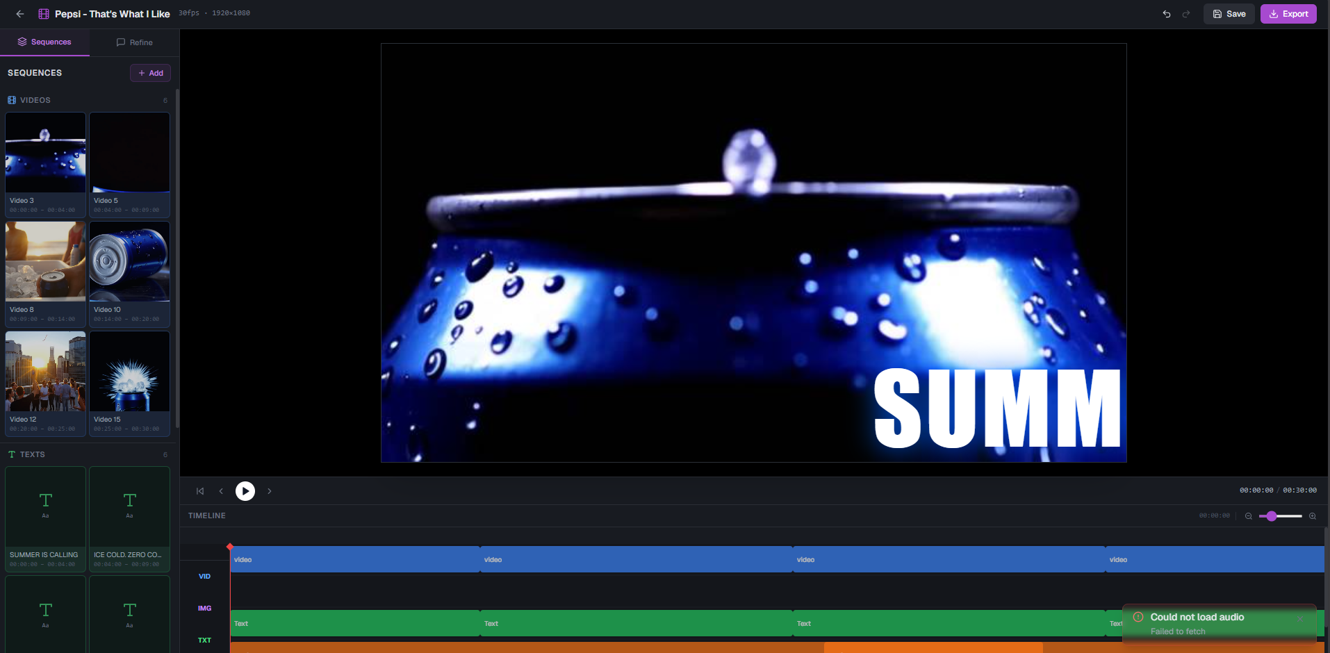 MakeReels.in Video Editor Screenshot